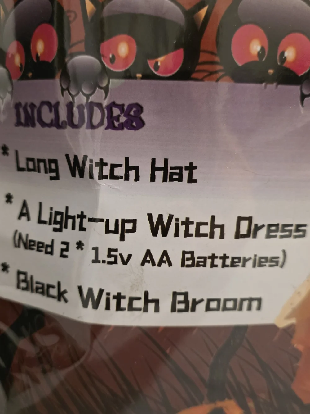 NEW Poshetion Witch Costume Cosplay LightUp Orange Dress Girls L 10/12 Broom Hat